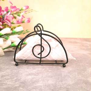 Servilletero de metal negro de calidad superior para servicio de mesa de restaurante diseño personalizado para exportación mundial desde India - Product Image 2