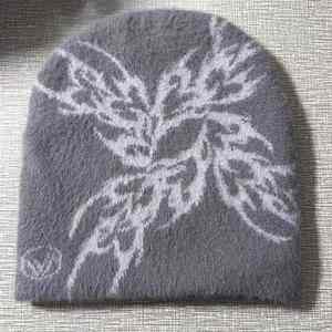 หมวกไหมพรมโมแฮร์แจ็คการ์ดหมวกกะโหลกเลือนสำหรับกีฬาฤดูหนาวและแฟชั่นสตรีท - Product Image 2