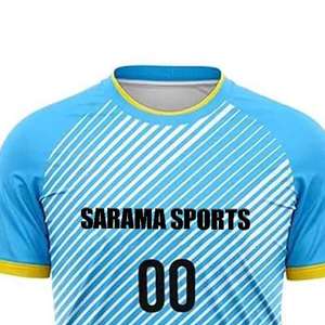 Fabricant de maillots de football de haute qualité, ensemble de maillots de football, 100% polyester, impression de logo personnalisée sur les maillots de football - Product Image 4