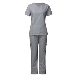 Uniforme de Enfermería Cómodo para Mujer, Conjunto de Uniforme Médico con Cuello en V, Pantalones Jogger Elásticos con Bolsillos Superiores - Product Image 5