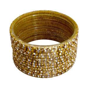 El más vendido Churiya de cristal texturizado en blanco liso establece brazaletes de cristal de estilo étnico de boda con todos los tamaños disponibles - Product Image 5