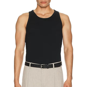 2025 Summer Custom Logo <b>Men's</b> Workout <b>Tank</b> <b>Top</b> Polyester Cotton Stringer <b>for</b> Bodybuilding Casual Fitness Gym Tshirts - Product Image 4