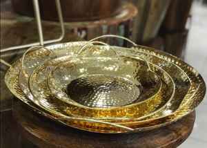 Ensemble de 3 bols de dates modernes pour la maison, hôtel, restaurant, décor de vaisselle, bol de service en bois et métal brun moderne, vaisselle de table - Product Image 6