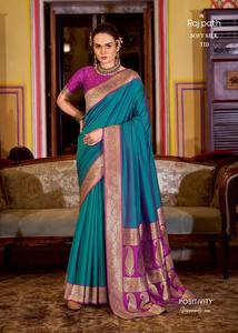 Saree en soie douce de créateur indien pakistanais, robe de mariée de style tissage Zari - Product Image 5