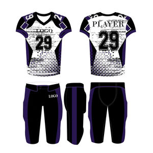 Uniforme de fútbol americano fácil de lavar de alta calidad Impresión de logotipo personalizado Material de poliéster transpirable de manga corta - Product Image 2