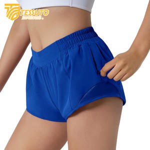 Shorts de course à séchage rapide en gros, sport, double couche, taille élastique, entraînement actif, shorts de yoga pour femmes, shorts de cyclisme en plein air pour femmes - Product Image 3