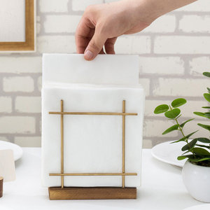 Porte-serviettes et boîte à mouchoirs en métal moderne Distributeur de support décoratif durable écologique Accessoire élégant pour le bureau à domicile - Product Image 3