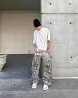 Pantalon cargo homme en coton de haute qualité, personnalisé, avec broderie de lettres superposées et motif camouflage Real Tree