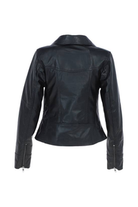 Veste de moto en cuir pour femme, nouvelle conception personnalisée, manches longues, couleurs personnalisées, fermeture éclair, tricot respirant - Product Image 2