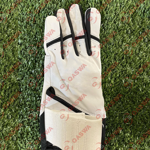 Gants de frappe de baseball en cuir Cabretta de qualité supérieure, logo et design personnalisés, cuir blanc et jaune - Product Image 4