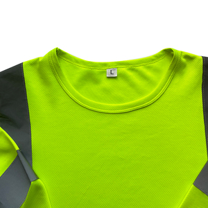 Camiseta DE SEGURIDAD reflectante de manga larga verde con logotipo personalizado camiseta de trabajo de poliéster impermeable ANSI de alta visibilidad con logotipo personalizado - Product Image 2