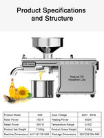 Nouvelle Mini Presse à Huile 2026 600W en Acier Inoxydable pour Usage Domestique (Arachides, Sésame, Amandes, Graines)