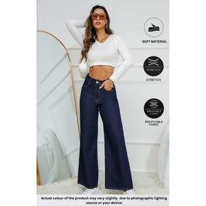 Jean en denim ample style vintage, écologique, plaqué, coupe décontractée, confortable, taille 26-40 - Product Image 3