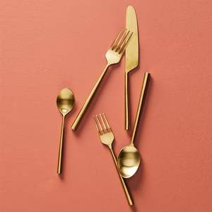 Juego de Cubiertos de Lujo Modernos con Baño de Oro, Cuchara, Tenedor y Cuchillo, Decoración de Mesa de Comedor de Primera Calidad - Product Image 3