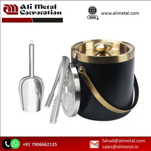 Seau à glace à double paroi martelé en acier inoxydable de haute qualité Portable 5L Refroidisseur de vin Prix de gros Option bon marché - Product Image 4