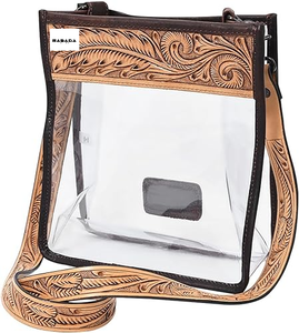 Bolso transparente con flecos de cuero tallado a mano, bolso elegante, multiusos, Color turquesa para mujer, multiusos - Product Image 4