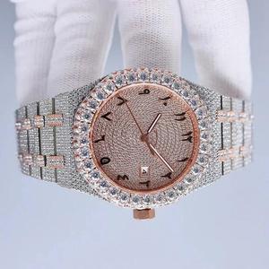 Montre de luxe VVS Moissanite diamant glacé Montre mécanique automatique Hip Hop Acier inoxydable Grand fabricant Prix de gros - Product Image 4