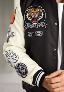 Classique unisexe hiver collège Streetwear Style intemporel Varsity Bomber avec col montant avant Logo Position à capuche - Product Image 3