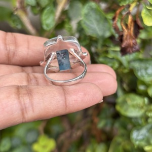 แหวนเงินแท้ 925 ประดับพลอยลาร์ิมาแท้ รูปทรงวงรี สำหรับผู้หญิง ขายส่ง ราคาโรงงาน สินค้าขายดี กำลังเป็นที่นิยม - Product Image 5