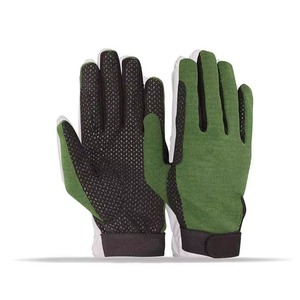 Gants de moto en textile vert personnalisés 2026 avec fermeture auto-agrippante pour homme, coupe régulière, couleur unie 2026 - Product Image 1