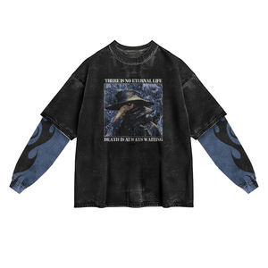 Wholesale Double Sleeve T-<b>Shirts</b> Customize Top Quality Heavyweight <b>Men's</b> <b>Shirts</b> - Product Image 1