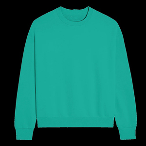เสื้อสเวตเตอร์คอกลมสำหรับผู้ชายเสื้อสเวตเตอร์ผ้าฝ้ายโพลีเอสเตอร์ไม่มีลายออกแบบโลโก้ได้ตามที่ต้องการ - Product Image 2