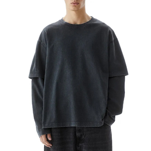 T-shirt pour homme à épaules tombantes, tendance, de qualité supérieure, logo/couleurs personnalisés, prix bas, OEM, nouvelle mode - Product Image 1