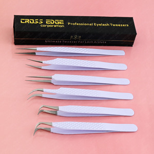 Pince à épiler d'extension de cils droits Outil de greffage pince à épiler à crochet méga volume Acier inoxydable Pointe pointue Pince à épiler d'isolation incurvée - Product Image 1