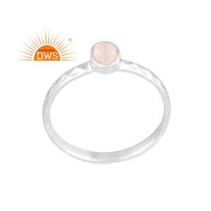 Best Selling Fine Sterling Silver Natural Rainbow <b>Moon</b> Stone Stackable <b>Ring</b> Custom Jewelry For Women Gift For Her - Product Image 1