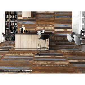 ไม้ฝรั่งเศสสีน้ำตาลขนาด600x1200มม. กระเบื้องปูพื้นพอร์ซเลนเคลือบด้วยไม้ - Product Image 1