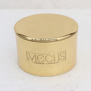 Bocal à bougie en laiton doré de 6oz avec logo personnalisé Finition brillante Bocaux vides en acier inoxydable galvanisés pour la décoration intérieure Fabrication de bougies - Product Image 2