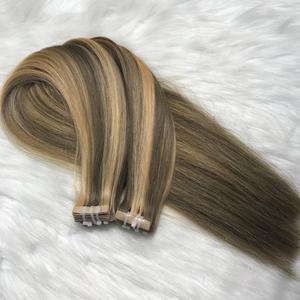 Extensiones de cabello virgen 100% de alta calidad, venta al por mayor, cabello de cinta recta Natural, gran stock, cabello crudo vietnamita, Color claro - Product Image 5