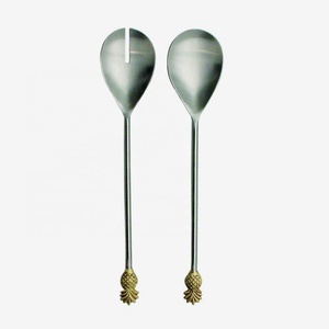 New Design Flatware Set Stainless Steel <b>Gold</b> Plated With Long Round Handle Flatware Cutlery Set Flatware Sets - Product Image 2