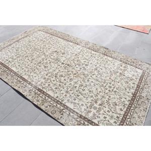 พรมตุรกีวินเทจ ขนาด 5.3x9.1 ฟุต (162x277 ซม.) พรมขนสัตว์สีน้ำตาล - Product Image 2