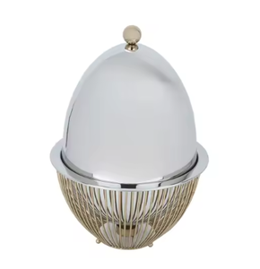 Pots de service alimentaires ronds en acier inoxydable de haute qualité avec arrivées de couvercle martelé pour les fêtes de mariage - Product Image 6