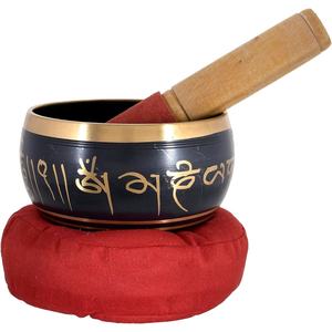 Black Color Handcrafted Tibetan Metal Singing Bowl for Meditation Healing <b>Yoga</b> Mindfulness with Wooden Mallet & <b>Cushion</b> - Product Image 3