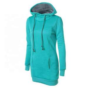 Sudadera larga con capucha para mujer, Jersey informal con bolsillo - Product Image 2