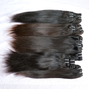 Extensions de cheveux humains indiens naturels, 100 % non traités, en lots bruts, lisses, doux et soyeux, prix de gros - Product Image 1