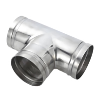 Raccord en T rainuré en acier inoxydable SS304 DN76, surface polie, haute résistance à la corrosion, pression 0,6-2,5 Mpa, pour sprinkler anti-incendie
