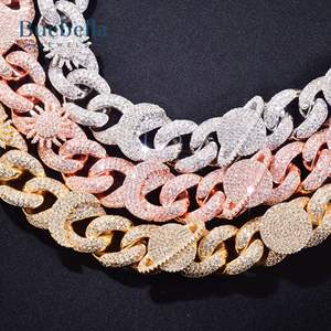 Hot Sale 16mm 18K Gold and 925 Silver Plated Iced Devil Eye Various Planets <b>Cuban</b> <b>Bracelet</b> for <b>Men</b> - Product Image 4