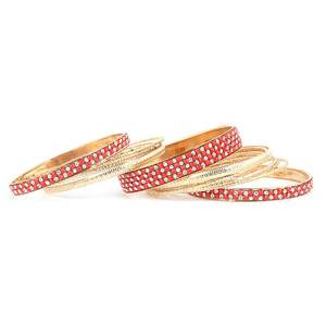 กำไลข้อมือแฟนซีสำหรับผู้หญิง 13 ชิ้น - สีแดง - Product Image 1