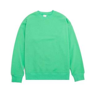 Tamaño de EE. UU. 330 Gsm 100% algodón French Terry logotipo personalizado cuello redondo hombros caídos manga larga cuello redondo Sudadera con capucha conjunto - Product Image 1