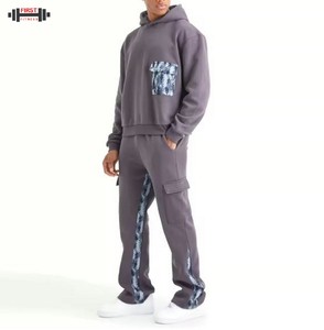 Ensembles de survêtements délavés à l'acide pour hommes 100% coton lourd coupe-vent bas prix vente en gros - Product Image 1