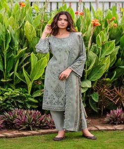 Turco paquistaní indio tradicional musulmán modesto de talla grande Salwar Kameez ropa de fiesta de mujer algodón cosido - Product Image 4