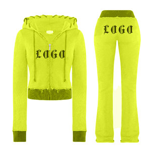 2025 nouveau Style personnaliser Logo femmes fermeture éclair survêtement avec pantalon écorché Pakistan fait bonne qualité ensembles pour femmes - Product Image 6