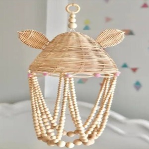 Vente en gros de berceau mobile en rotin fait main personnalisé jouets en osier rotatifs suspendus décoration de lit pour nouveau-né garçons filles - Product Image 1