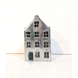 Portavelas con forma de Casa de metal galvanizado de diseño de lujo para decoración del hogar y fiestas de Navidad - Product Image 6
