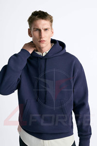 เสื้อมีฮู้ดผ้าฟลีซ500gsm สำหรับผู้ชาย, เสื้อมีฮู้ดแบบสวมหัวเสื้อสวมหัวผ้าคอตตอน100% ดีไซน์ออกแบบได้ตามต้องการสำหรับฤดูหนาว - Product Image 4