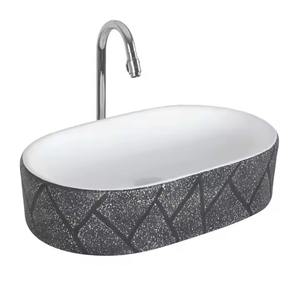 Round table top basin lavabo Rectangular Shape Wholesale Porcelain Marble Countertop Wash Basin Bathroom Ceramic Art Sink - Product Image 2