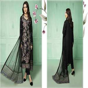 Venta al por mayor paquistaní indio desgaste de fiesta más vendido Salwar Kameez MI creación hermosa elegante tela de gasa bordada pesada - Product Image 3